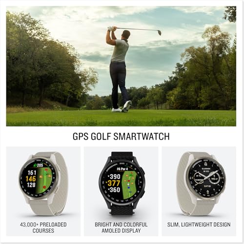 Garmin Approach S50 (Cream Gold/Ivory) Golf GPS Watch PlayBetter Bundle