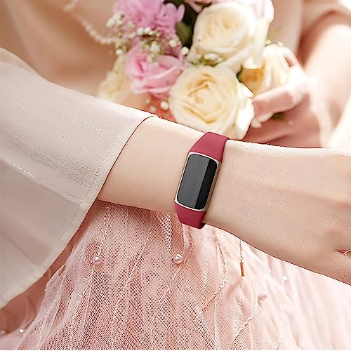 Maledan 8 Pack Band Compatible with Fitbit Charge 5 Bands/Charge 6 Bands for Women Men, Soft Silicone Adjustable Sport Slim Waterproof Replacement Wristband for Fitbit Charge 6 & 5 Fitness Tracker