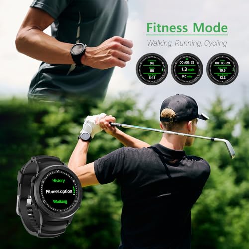 Voice Caddie A3 Golf Watch w/Green Undulation No Monthly Subscription 40k+ Preinstalled Courses Lightweight w/Slope Mode 1.3" Color Touchscreen Pin Reload Smart Green View Golf GPS & Fitness Mode BK
