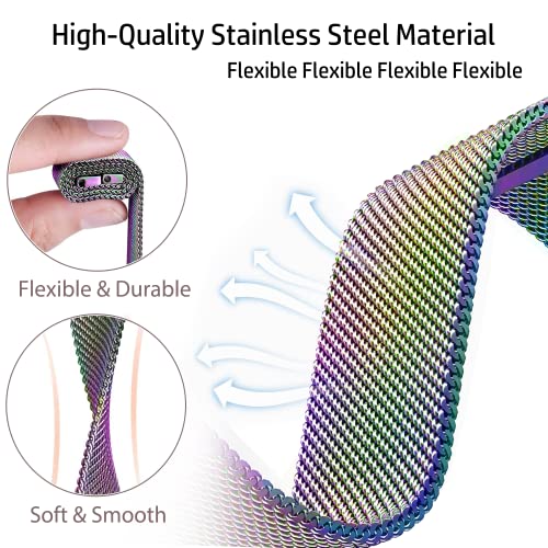 YGTIECS Soft Metal Bands Compatible with Galaxy Watch 7 Band 6 5 4 FE Active 2 40mm/44mm, 20mm Stainless Steel Milanese Strap for 6 Classic/5 Pro 45mm/4 Classic, for Samsung Watch Bands Women Men