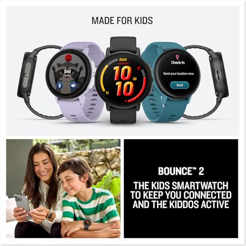 Garmin Bounce™ 2, Kids Smartwatch with Calling, Messaging and Location Tracking Features, Light Purple