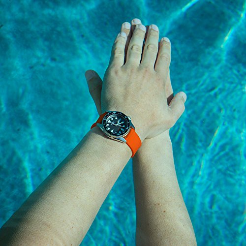 Archer Watch Straps - Soft Silicone Quick Release Watch Bands (Portland Orange, 22mm)
