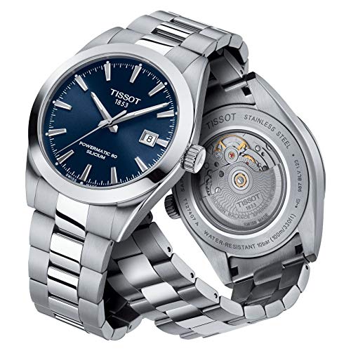 Tissot mens Gentleman Stainless Steel Dress Watch Grey T1274071104100