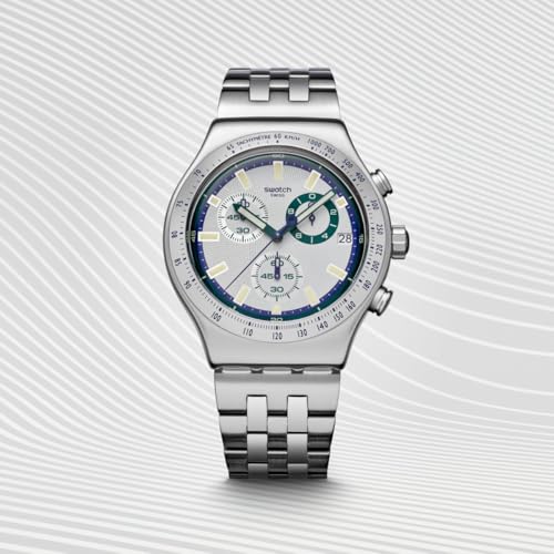 Swatch Skin Irony Unisex Casual Watch Stainless Steel Blue Quartz Water Resistant Midnight in THE Mirror