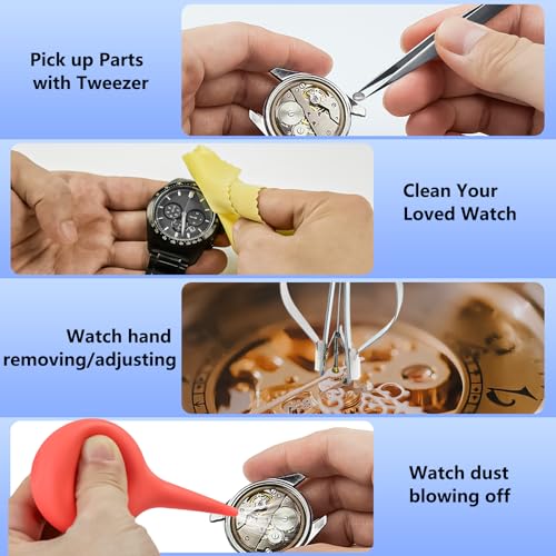 Zistel Watch Repair Kit + Watch Press, Watches Band Link Pin Set with Carrying Case, Watch Battery Replacement Tool Kit, Watch Tools with Spring Bar Tool