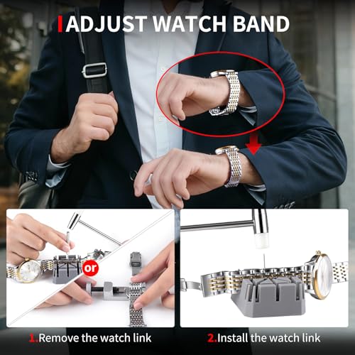XOOL 151 PCS Professional Watch Repair Tool Kit, Includes Watch Battery Change Kit, Watch Case Opener, Link Remover, Spring Bar Tools, Screwdrivers, and Portable Carrying Case with Instruction Manual