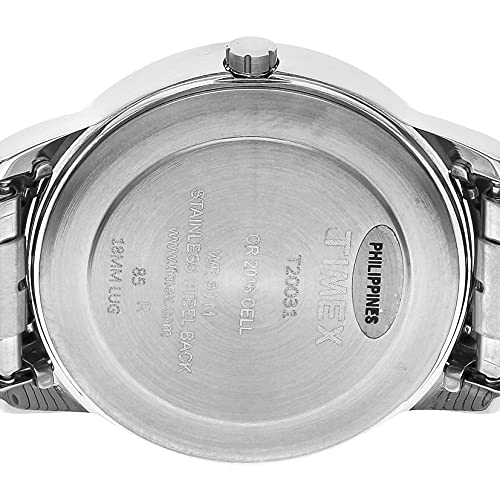Timex Men's Easy Reader 35mm Day-Date Watch – Silver-Tone Case Blue Dial with Silver-Tone Expansion Band