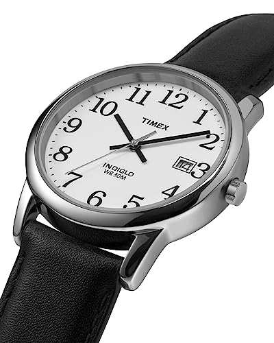 Timex T2H281 Easy Reader 35mm Black Leather Strap Watch