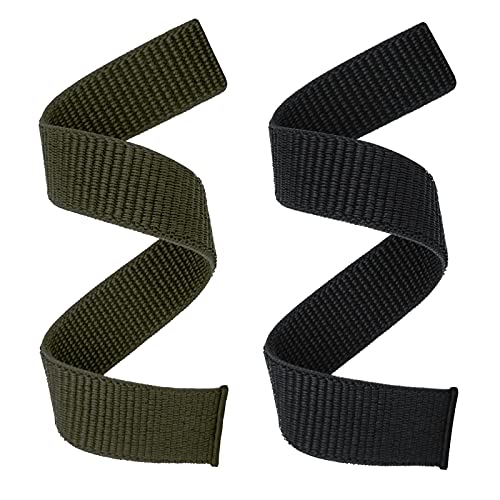 Abanen Hook and Loop Quick Dry Watch Band for Fenix 7X / 6X / 5X, 26mm Woven Nylon Ultralight Sport Wristband Strap for Garmin Fenix 6X Pro/Sapphire, 5X Plus, Enduro (Black Green)