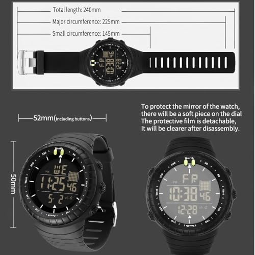 ManLinKei Men's Digital Sports Watch Military Waterproof Tactical Watch with LED Backlight Watches for Men