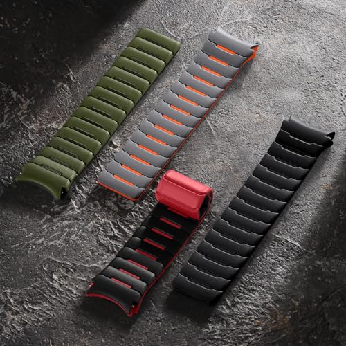 Easuny Magnetic Silicone Bands Compatible with Samsung Galaxy Watch 7 Band 6 5 4 3 FE 40mm 44mm/Watch 6 Classic 43mm 47mm/Watch 5 Pro 45mm/Watch 4 Classic/Active 2, 20mm No Gap Sport Strap Men Women
