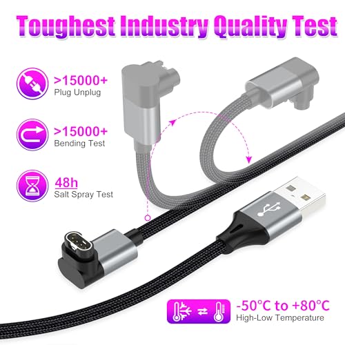 AGVEE 2 Pack 3.3ft Charger for Garmin Watch, L-Shape Charging Cable