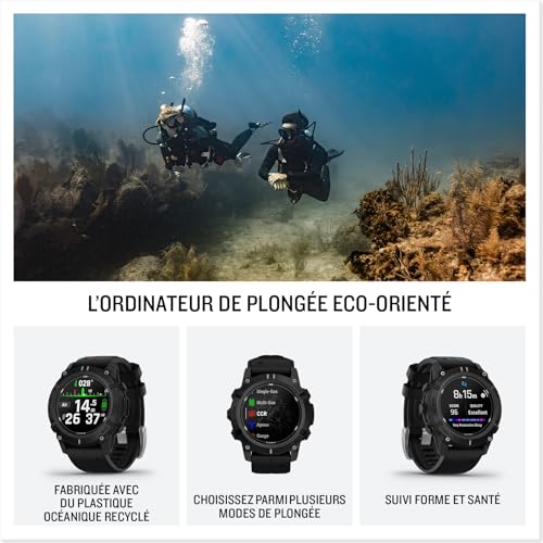 Garmin® Descent™ G2, Watch-Style Dive Computer, Bright AMOLED Display, Multiple Dive Modes, Health and Wellness Features, Black with Black Band