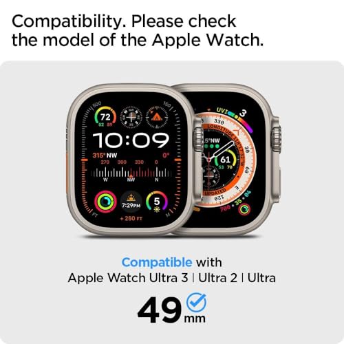 Spigen Tempered Glass Screen Protector [Glas.tR EZ Fit] designed for Apple Watch Ultra 3 / Ultra 2 / Ultra (49mm) - 2 Pack