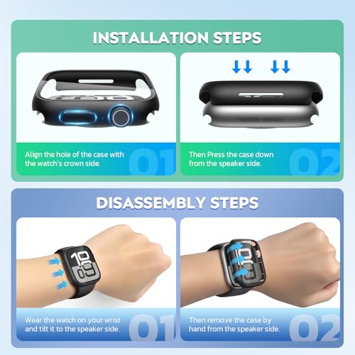 Misxi 2-Pack Waterproof Case for 45mm Apple Watch Series 9/8/7