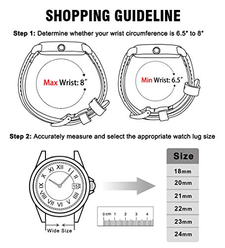 Ritche Quick Release Leather Watch Band 18mm 19mm 20mm 21mm 22mm 23mm 24mm Leather Watch Strap, Black & Red & Black, 22 mm, Classic