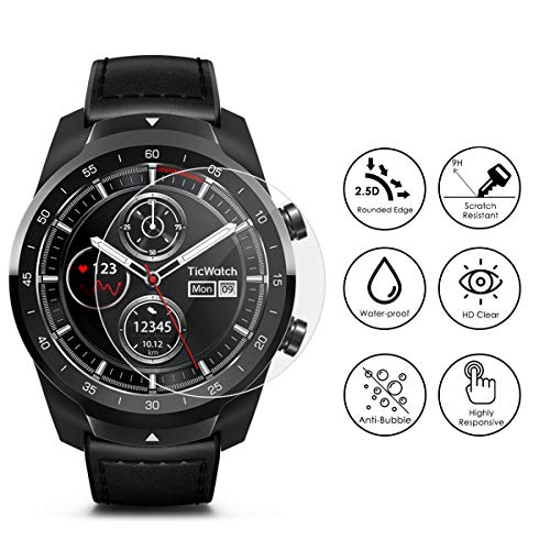 FINENIC Universal Round Watch HD Tempered Glass Screen Protector, Anti-Scratch, Anti-Fingerprint, 38mm Diameter (3 Pack)
