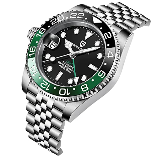 BY BENYAR Pagani Design Men GMT Automatic Watches-Fashion Stainless Steel Mechanical Watch-Sapphire Glass Lens Watch Men