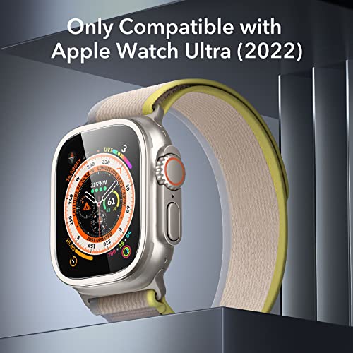 ESR 2 Pack Armorite Screen Protector for Apple Watch Ultra 3 /Ultra 2 /Ultra (49 mm), Military Grade Protection, Tempered Glass Film with Aluminum Alloy Frame, Keep Original, Titanium