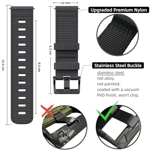EKINGEEK for Garmin Instinct Watch Band, Rugged Nylon Replacement Strap for Instinct 2 Instinct 3 45mm, Compatible with Garmin Instinct Solar, Tactical, Tide Esports, Sport Outdoor Work Use Replacement Band