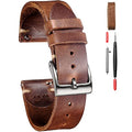 hemsut h 21mm Leather Watch Bands for Men, Thin Soft Horween Leather Watch Strap Quick Release Vintage Watch Wrap