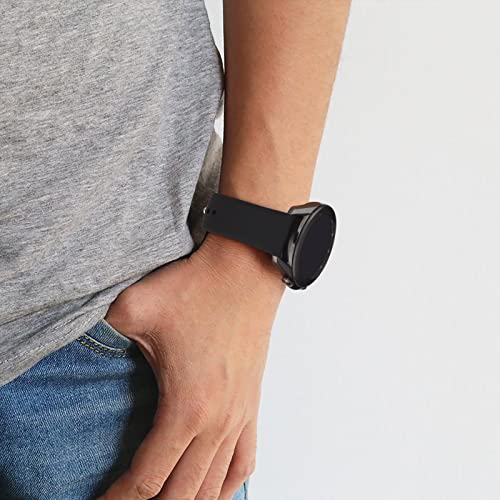 Meliya Bands Compatible with Samsung Galaxy Watch 7 & FE, 40mm & 20mm Soft Silicone Sport Replacement Straps for Women & Men (Black)