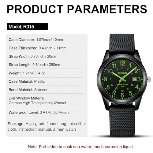 LN LENQIN Mens Watches Analog Quartz Sports Unisex Watch 30M Waterproof Nurse Watches for Men Women Nurse Medical Professionals-Military Time with Second Hand Glowing Easy to Read Dial Wrist Watch…