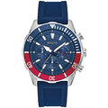 Bulova Men's Sport 6-Hand Chronograph Quartz Watch with Silicone Strap, 24 Hour Time, Calendar Date, Luminous Hands and Markers, 100M Water Resistant, 44mm Style: 98A288