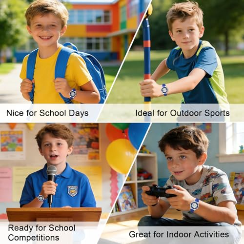 DTKID Digital Kids Watch 30 M Waterproof, 7 Color Lights Time Teaching Watch Easy to Read for Girls Boy 5-16