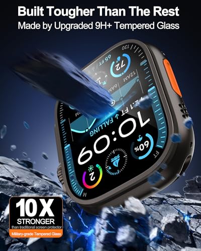 Smiling 3 Pack Screen Protector Compatible with Apple Watch Ultra 3/Ultra 2/Ultra 49mm and Auto-alignment Installation Frame, Anti-Scratch Tempered Glass Screen Protector, Bubble Free, Touch Sensitive