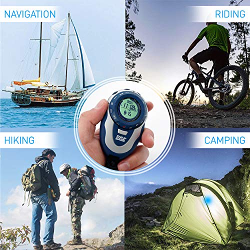 Multifunction Sports Training Handheld Watch - Smart Classic Running Digital Fitness Gear Tracker w/Heart Rate Monitor, Timer, Alarm, Chronograph Mode - Men and Women - Pyle PSHTM24.5 (Blue)