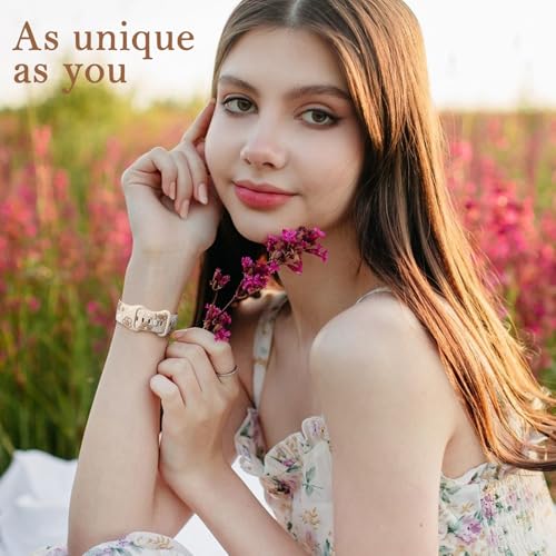Witzon Floral Band Compatible with Apple Watch Bands For Women 41mm 40mm 38mm 42mm 44mm 45mm 46mm 49mm, Engraved Cute Flower Soft Silicone Strap for iWatch Series 11 10 9 8 7 6 5 4 3 2 1 SE Ultra