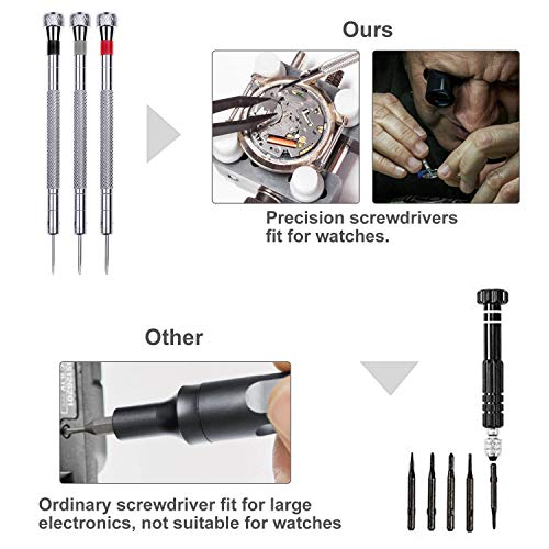 Watch Repair Kit, Anezus 187Pcs Watch Tool Kit with Watch Link Pin Remover Tools and Watch Back Case Removal Tools for Watch Strap Remover, Watch Battery Replacement, Watch Band Sizing, Watch Repair