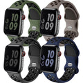 Adorve 4 Pack Sport Bands Compatible with Apple Watch Bands for Men Women 49mm 46mm 45mm 44mm 42mm 41mm 40mm 38mm,Breathable Soft Silicone Strap for iWatch Band Series 11 10 SE Ultra 9 8 7 6 5 4 3 2 1