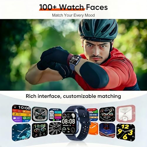 moutarlier 2026 Distance & Pace GPS Running Watch for Runners - Call & Text, AMOLED Large Screen, 50m Waterproof Swimming, Calorie & Step Counter, 2 Bands, Long Battery, for Seniors Men Women（Blue）