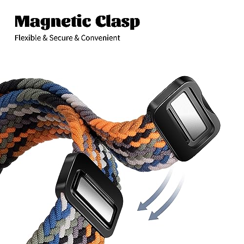 20mm Magnetic Bands Compatible with Samsung Galaxy Watch 4 5 6 7 Band 40mm 44mm/Galaxy Watch 4 6 Classic Band 42mm 46mm 43mm 47mm/Watch 5 Pro 45mm/Active 2 Stretchy Braided Strap Wristband Women Men