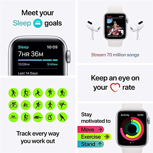 Apple Watch SE (GPS + Cellular, 40mm) - Space Gray Aluminum Case with Black Sport Band (Renewed)
