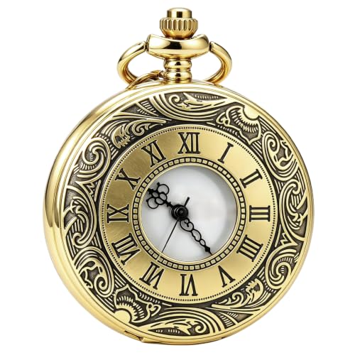 NEWITIN Vintage Pocket Watch Diameter Bronze Watch with Chain Costume Watches Accessories Pocket Watches