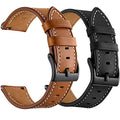 Olytop Quick Release Leather Watch Band - Choice of Width -20mm 22mm Watch Bands, Top Layer Cowhide Leather Watch Straps Replacement Wristband for Men Women, Black+Brown