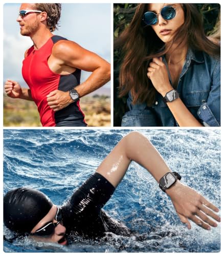 Astorgos Upgraded Ocean Band Compatible with Apple Watch Ultra 3/2/1 49mm,S11/S10 46mm,9/8/7 45mm,SE3/SE2/SE/6/5/4 44mm,3/2/1 42mm, Metal Connector Breathable Sport Watch Strap, Black/Black