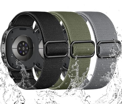 Maledan Stretchy Bands for Samsung Galaxy Watch 8 Band/Galaxy Watch 8 Classic Bands Men Women, 3 Pack Nylon Waterproof Sport Strap Elastic Wristband for Samsung Watch8 44mm 40mm/ Watch8 Classic 46mm