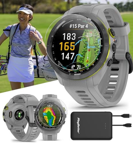 Garmin Approach S70 (Gray, 42mm) Golf GPS Smartwatch PlayBetter Bundle