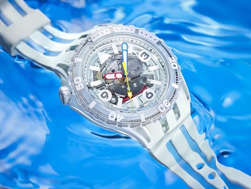 Swatch Unisex Casual Watch Transparent Bio-sourced Quartz Aurelia Aurita