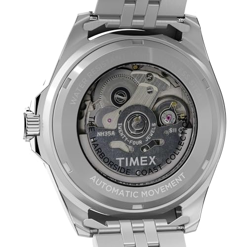 Timex Men's Harborside Coast 40mm Watch - Silver-Tone Bracelet Black Dial Silver-Tone Case