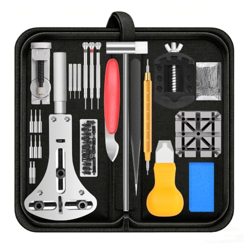 Singcci Watch Repair Kit, 151 PCS Professional Watch Battery Replacement Tool Kit, Watch Strap Bracelet Removal Tool with Carrying Case and Instructions