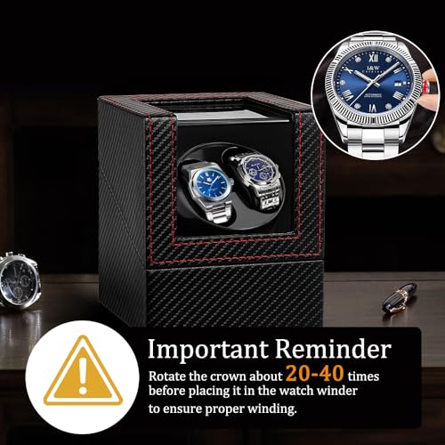 Anyasun Watch Winder for Automatic Watches,Double Watch Winder for Women's and Men's Watches with Quiet Japanese Mabuchi Motor