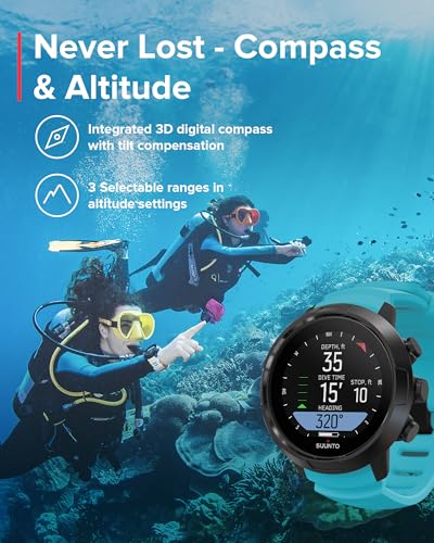 SUUNTO D5 Dive Computer with Color Screen and Exchangeable Straps, Aqua Blue