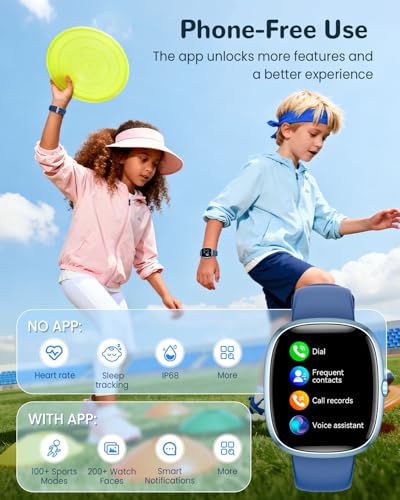 Smart Watch for Kids Girls Gift: No APP No Phone Needed Watch with Heart Rate Sleep Monitor Pedometer, Music Player, Alarm Clock & Timer, 20 Games, Camera-Birthday Gifts for 4-16 Year Olds Boys Blue