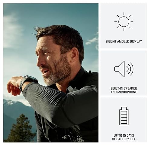 Wearable4U - Garmin Fenix 8 Pro 47mm AMOLED Sapphire Premium Connected Multisport GPS Smartwatch, inReach Technology, Titanium with Graphite Silicone Band w/Black Earbuds Bundle