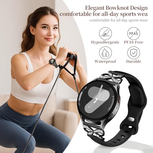 Zspoly Thin Slim Silicone Band Compatible with Galaxy Watch 7/6/5/4 FE Band 40mm 44mm/Active 2/Active/Watch3 41mm/5 Pro, 20mm Skinny Sport Narrow Strap for Galaxy Watch 4/6 Classic/Watch42mm Women